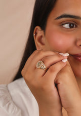 Ethereal Skyline Emerald Evil Eye 14k Gold Ring