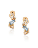 Ethereal Nugget Aquamarine 14k Gold Huggies