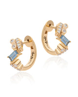 Ethereal Nugget Aquamarine 14k Gold Huggies