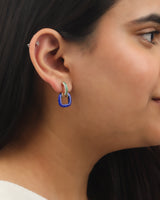 Pillow-Talk 14k Gold Hoops - Lapis