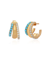 Riviere Turquoise Vermeil Hoops