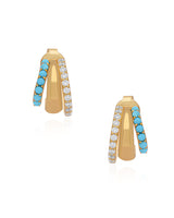 Riviere Turquoise Vermeil Hoops
