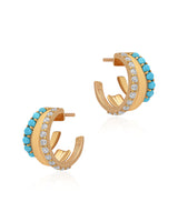 Riviere Turquoise Vermeil Hoops