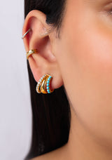 Riviere Turquoise Vermeil Hoops