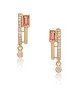 Tove Diamond and Pink Tourmaline Huggies