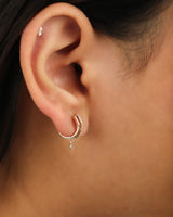 Tove Diamond and Pink Tourmaline Huggies