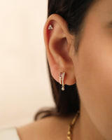 Tove Diamond and Pink Tourmaline Huggies