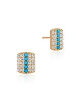 Timeless Sparkle Turquoise Tag Studs