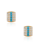 Timeless Sparkle Turquoise Tag Studs