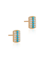 Timeless Sparkle Turquoise Tag Studs