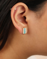 Timeless Sparkle Turquoise Tag Studs