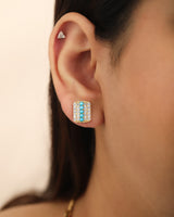 Timeless Sparkle Turquoise Tag Studs
