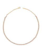 Timeless Sparkle Pink Opal Vermeil Necklace