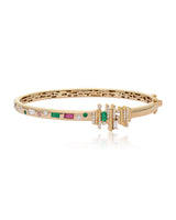 Ethereal Multi-stone 14k Gold Bangle
