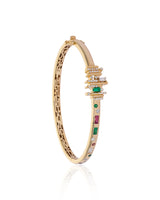 Ethereal Multi-stone 14k Gold Bangle