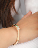 Ethereal Multi-stone 14k Gold Bangle