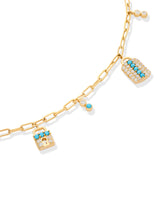 Timeless Sparkle Charms Necklace - Turquoise