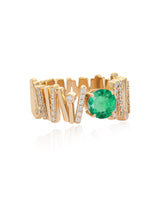 Emerald & Diamond 14k Gold Ethereal Deia Ring