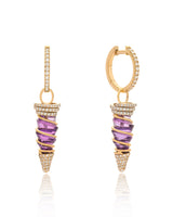 Carved Amethyst Earrings in 18k Gold