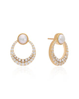 Timeless Sparkle Luncheon Vermeil Hoops - Pearl