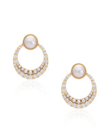 Timeless Sparkle Luncheon Vermeil Hoops - Pearl