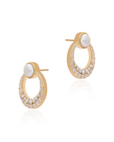 Timeless Sparkle Luncheon Vermeil Hoops - Pearl