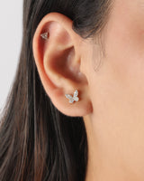 Butterfly Pave Diamond 14k Gold Studs