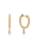 Leila Diamond 14k Gold Huggies