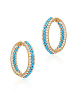 Timeless Sparkle Sunday Turquoise Vermeil Hoops