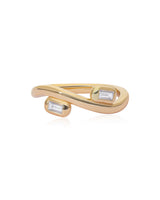 Ethereal Caress Duo Wave 14k Gold Ring