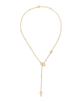 Ethereal Caress Duo 14k Gold Lariat Necklace