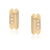 Ethereal Echo Diamond 14k Gold Hoops