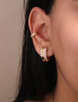 Ethereal Echo Diamond 14k Gold Hoops