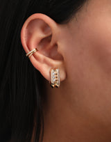 Ethereal Echo Diamond 14k Gold Hoops