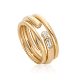 Ethereal Rue Diamond 14k Gold Chunky Ring