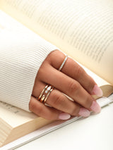 Ethereal Rue Diamond 14k Gold Chunky Ring