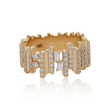 Ethereal Cascade Diamond 14k Gold Statement Ring
