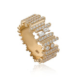 Ethereal Cascade Diamond 14k Gold Statement Ring