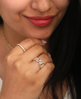 Ethereal Cascade Diamond 14k Gold Statement Ring