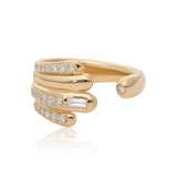 Ethereal Caress Diamond 14k Gold Open Ring