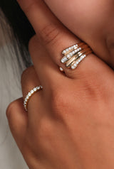 Ethereal Caress Diamond 14k Gold Open Ring