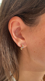 Ethereal Nugget Aquamarine 14k Gold Huggies