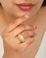 Molten Dome Vermeil Ring