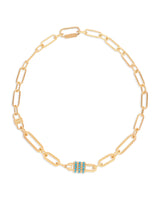 Naia Turquoise Stone Vermeil Link Necklace