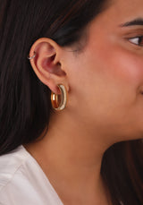 Ridged Dome Vermeil Hoops