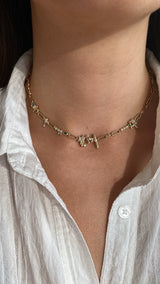 Ethereal Caress Multi-Stone 14k Gold Necklace