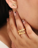 Magma Vermeil Textured Band