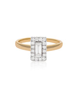 Princess Diamond Baguette 14k Gold Ring