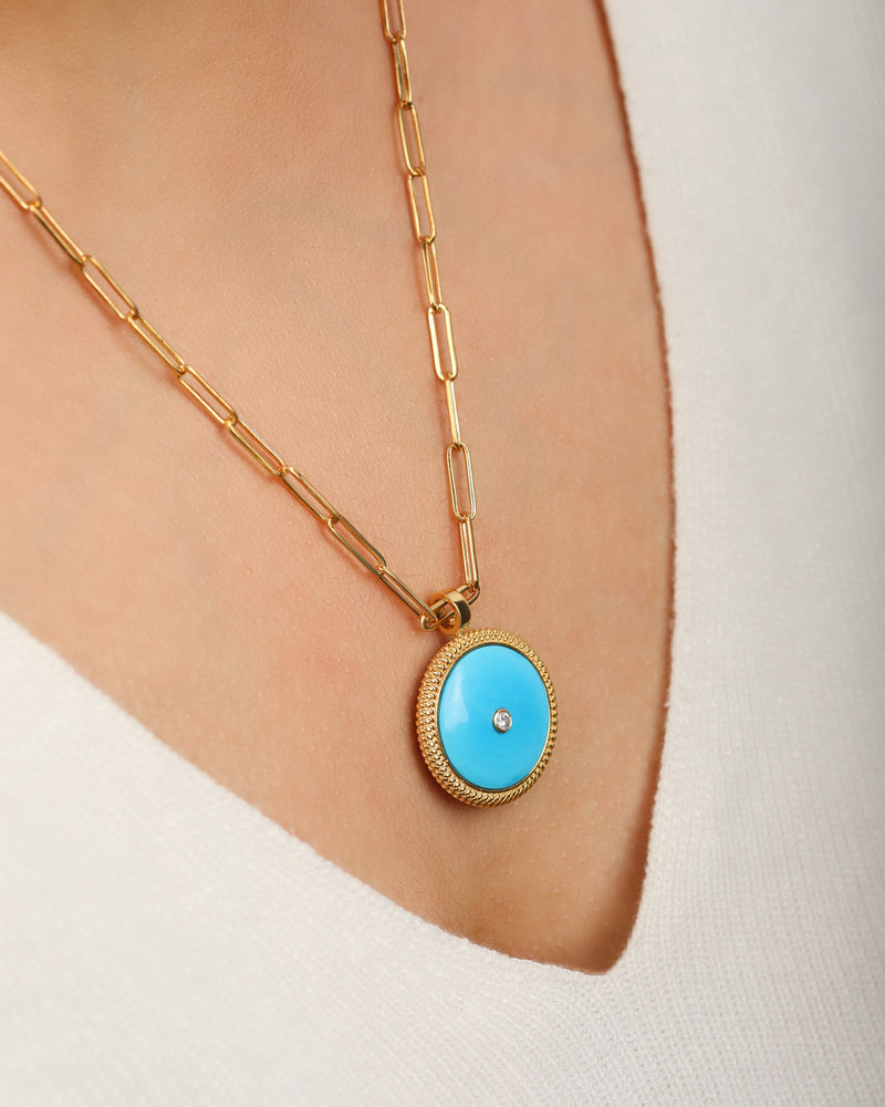 Medallion Necklace -Lapis + Turquoise