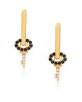 Timeless Sparkle Charm Hoops - Black Spinel